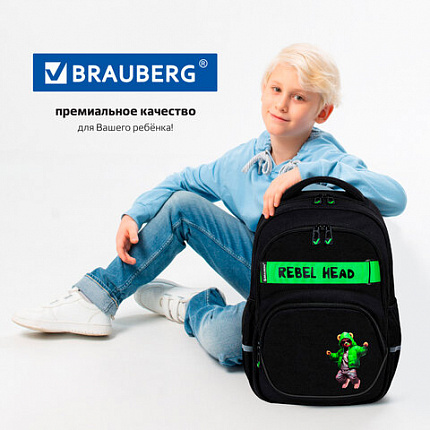 Рюкзак BRAUBERG MOTION, 2 отделения, 3 кармана, "Be cool", 41х28х17 см, 273116