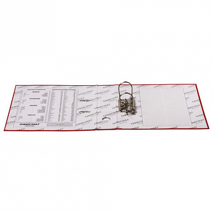 Папка-регистратор ОФИСМАГ с арочным механизмом, покрытие из ПВХ, 75 мм, красная, 225750