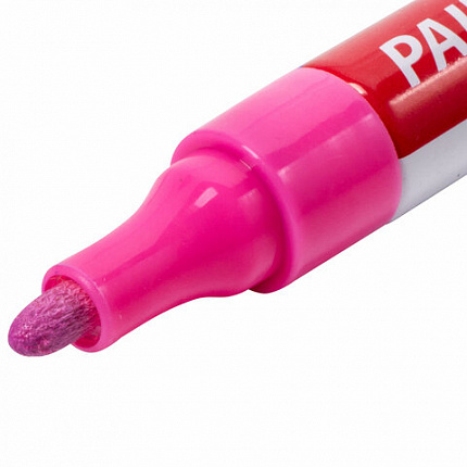 Маркер-краска лаковый EXTRA (paint marker) 4 мм, РОЗОВЫЙ, УСИЛЕННАЯ НИТРО-ОСНОВА, BRAUBERG, 151986