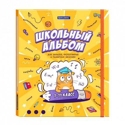 Папка-портфолио школьника, А4, ШКОЛЬНЫЙ АЛЬБОМ, 10 вкладышей, магнитный клапан 7БЦ, BRAUBERG, 115242