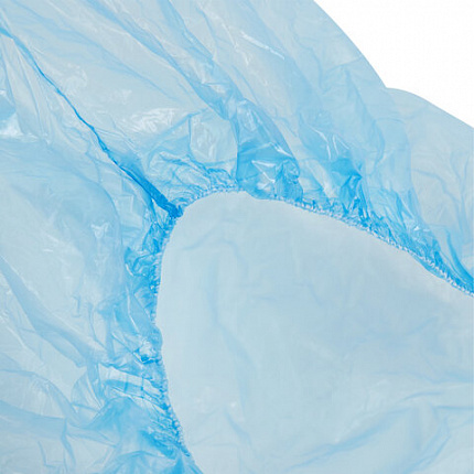 Бахилы MERIDIAN ПРОЧНЫЕ 3,8 г, синие, двойная резинка, КОМПЛЕКТ 100 штук (50 пар), 40х15 см, ПНД