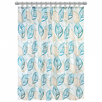 Шторка для ванной PEVA, 180х180 см, кольца в комплекте, дизайн ассорти, РАСТЕНИЯ, PRIMILA (ПРИМИЛА), 700076