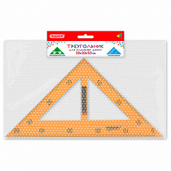 Треугольник прямоугольный для классной доски, пластиковый 30х30х50 см, с держателем, ПИФАГОР, 210875