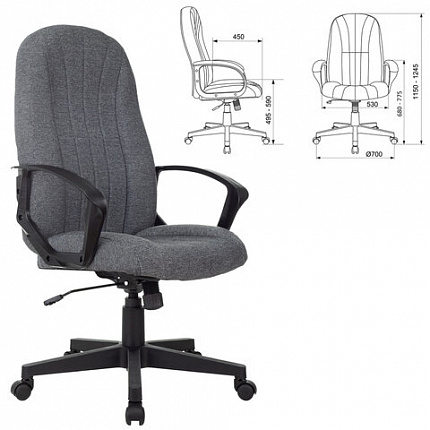 Кресло офисное T-898AXSN, ткань, серое, 1070383