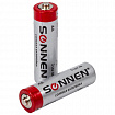 Батарейки КОМПЛЕКТ 4 шт., SONNEN, АА (R6, 15А), солевые, пальчиковые, в пленке, 451097