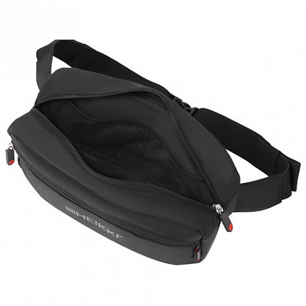 Сумка на пояс HEIKKI RIO (ХЕЙКИ) регулируемый ремень, черная, 28х16х9 см, 273886