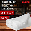 Полотно ВАФЕЛЬНОЕ отбеленное, рулон 0,45х60 м, в пакете, плотность 240 (±10) г/м2, LAIMA, 609579