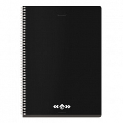 Тетрадь А4, 96 л., BRAUBERG, гребень, клетка, матовая ламинация, "Минимал" (микс в спайке), 405318