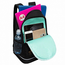 Рюкзак GRIZZLY школьный, анатомическая спинка, 2 отделения, для девочек, "GOLDEN BUTTERFLY", 38х28х18 см, RG-463-5/1