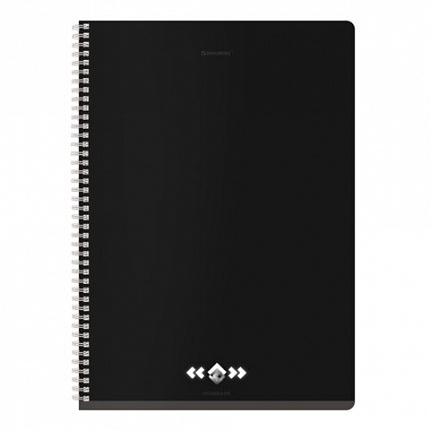 Тетрадь А4, 96 л., BRAUBERG, гребень, клетка, матовая ламинация, "Минимал" (микс в спайке), 405318