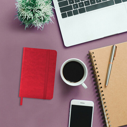 Ежедневник недатированный МАЛЫЙ 100х150 мм А6 BRAUBERG "Metropolis Ultra", под кожу, 160 л., красный, 113299