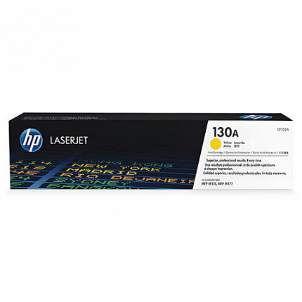 Картридж лазерный HP (CF352A) ColorLaserJet M176n/M177fw, №130A, желтый, оригинальный, ресурс 1000 страниц