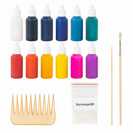 ЭБРУ набор для рисования на воде 12 цветов по 20 мл (120 картин), лоток А4, BRAUBERG HOBBY, 665356