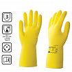 Перчатки латексные КЩС, сверхпрочные, плотные, хлопковое напыление, размер 8,5-9, L (большой), желтые, HQ Profiline, 73587