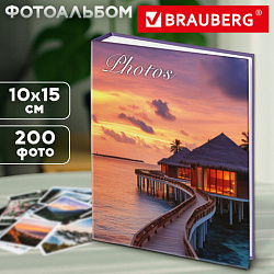 Фотоальбом BRAUBERG "Paradise" на 200 фото 10х15 см, твердая обложка, 391429