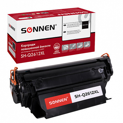 Картридж лазерный SONNEN (SH-Q2612XL) для HP LJ 1010/1012/1015/1018/1020/1022/M1319F/3020/3030/3050/3052, ресурс 6000 стр., 364094