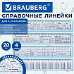 Линейки пластиковые 20 см справочные BRAUBERG, НАБОР 4 шт., для 5-11 классов, пенал, 210894
