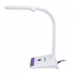 Настольная лампа / светильник SONNEN OU-147, на подставка, светодиодная, 5 Вт, белый/фиолетовый, 236672