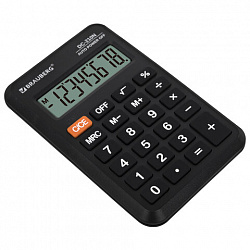 Калькулятор карманный BRAUBERG DC-210N (63х98 мм), 8 разрядов, черный, 272953
