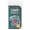 Пенал ПИФАГОР, 2 отделения, ламинированный картон, 19х11 см, "Dino world", 272249