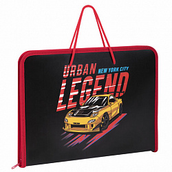 Папка для труда на молнии с ручками ПИФАГОР А4, 1 отделение, пластик, органайзер, "Street Legend", 271473