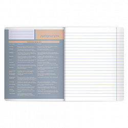 Тетрадь предметная MonoPastel 48 л., пластиковая обложка, ЛИТЕРАТУРА, линия, подсказ, BRAUBERG, 405509