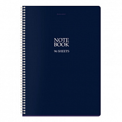 Тетрадь А4, 96 л., BRAUBERG, гребень, клетка, матовая ламинация, "NoteBookMono" (микс в спайке), 405315