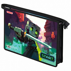 Папка для тетрадей ПИФАГОР А4, 1 отделение, картон/пластик, на молнии, "Sharp sword", 273342