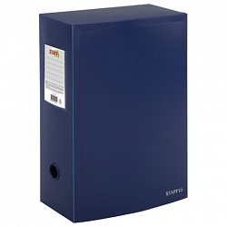 Короб архивный 330х245х120 мм, пластик, разборный, до 1200 листов, синий, 0,9 мм, STAFF, 274002