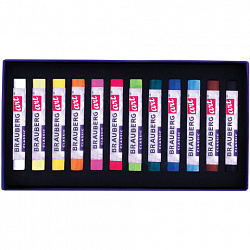 Пастель сухая художественная BRAUBERG ART CLASSIC, 12 цветов, круглое сечение, 181453