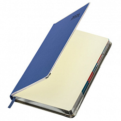 Ежедневник датированный 2026 А5 148х218 мм, GALANT "Infinity Silver", под кожу, синий, 117496