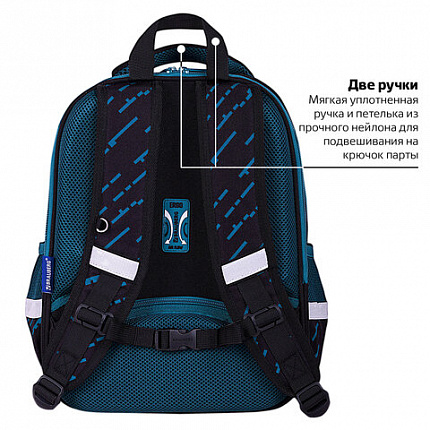 Ранец BRAUBERG FIT, 2 отделения, "Супермашина", 38х27х14 см, 272024