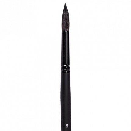 Кисть художественная проф. BRAUBERG ART CLASSIC, белка, круглая, № 8, длинная ручка, 200905