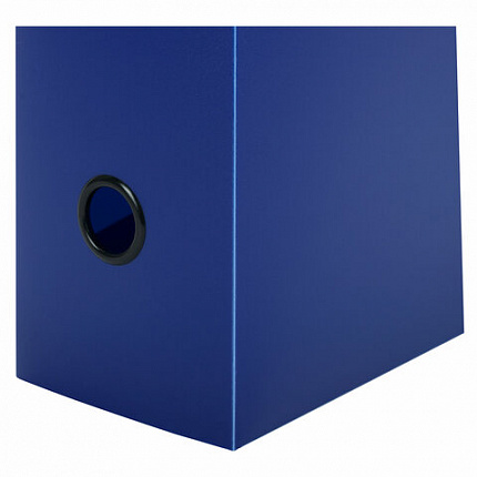 Короб архивный 330х245х100 мм, пластик разборный, до 900 листов, синий, 0,9 мм, BRAUBERG EXTRA, 272894
