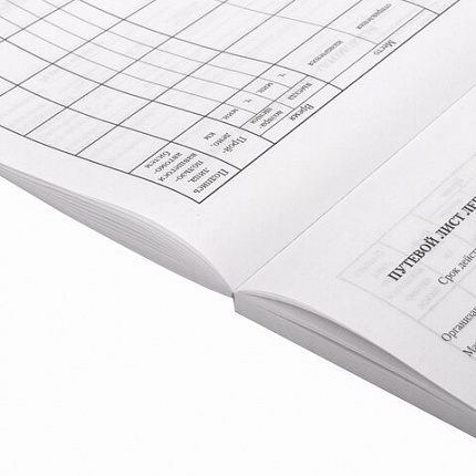 Бланк бухгалтерский, офсет, "Путевой лист легкового автомобиля", А5 (135х195 мм), СПАЙКА 100 шт., BRAUBERG/STAFF, 130133