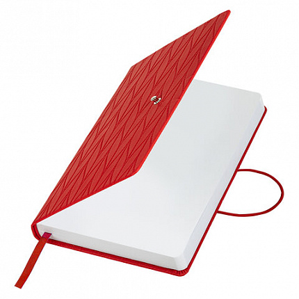 Ежедневник недатированный А5 138х213 мм, BRAUBERG "Braided", под кожу, гвоздик 160 л., красный, 116597