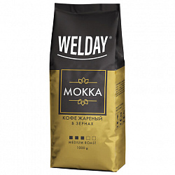 Кофе в зернах WELDAY (ВЭЛДЭЙ) "Mokka", 1 кг, БРАЗИЛИЯ, 622411