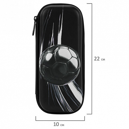 Пенал BRAUBERG, 1 отделение, 1 откидная планка, EVA, 22х10х5 см, "Metal ball", 274606