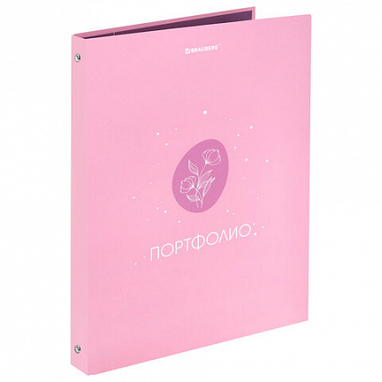 Папка-портфолио универсальная, 4 кольца, 20 файлов, 7БЦ матовая, BRAUBERG, "Gentle", 117558