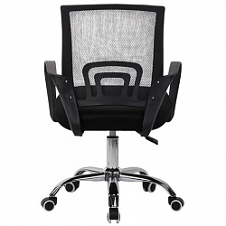 Кресло CROMEX (КРОМЕКС) "Top CH-695", ХРОМ, с подлокотниками, сетка/ткань TW, черное, 533066