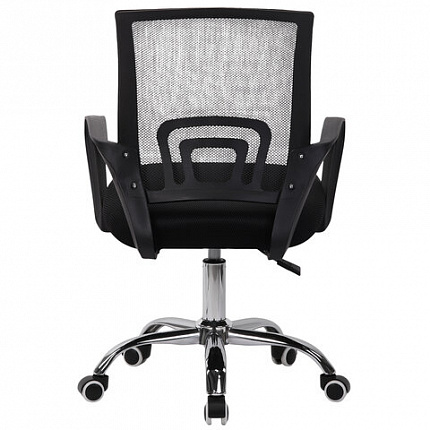 Кресло CROMEX (КРОМЕКС) "Top CH-695", ХРОМ, с подлокотниками, сетка/ткань TW, черное, 533066
