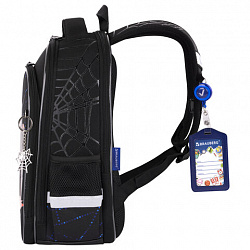 Ранец BRAUBERG QUADRO, 3 отделения, с брелком, Fire spider, 37х28х18 см, 273106