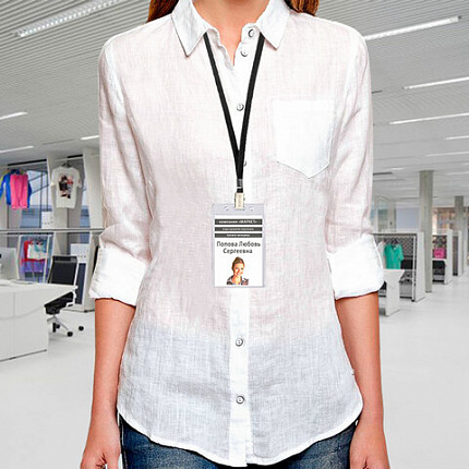 Бейдж вертикальный с ZIP-LOCK-замком (89x52 мм), КОМПЛЕКТ 10 шт., без держателя, BRAUBERG, 238785