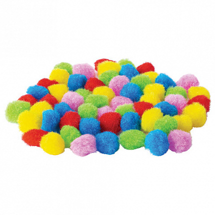 Помпоны для творчества, 5 цветов, 15 мм, 50 шт., ОСТРОВ СОКРОВИЩ, 661426
