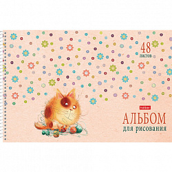 Альбом для рисования А4 48 л., спираль, обложка картон, HATBER, 205х290 мм, "Счастливчики" (4 вида), 067355, 48А4Всп
