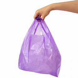 Пакет "майка" КОМПЛЕКТ 100 штук, 25+13х44, ПНД фиолетовый, 13 мкм, LAIMA, 700795