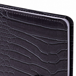 Еженедельник недатированный А5 145х215 мм, BRAUBERG "Party", под кожу, 64 л., антрацитовый, 114472