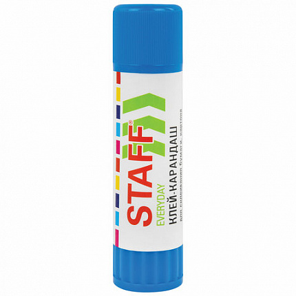 Клей-карандаш 9 г, ВЫГОДНАЯ УПАКОВКА, КОМПЛЕКТ 24 ШТУКИ, STAFF EVERYDAY, 273016