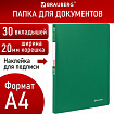 Папка 30 вкладышей BRAUBERG "Office", зеленая, 0,5 мм, 271326