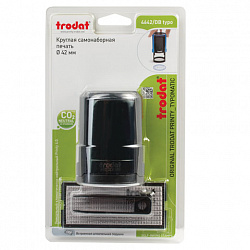 Печать самонаборная 1,5 круглая, оттиск D=42, синий TRODAT 4642 R1,5, крышка, КАССА В КОМПЛЕКТЕ, 167183